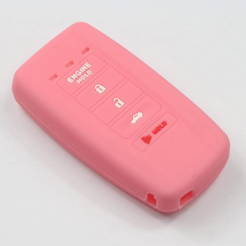 2 Pack Silicone 5 Button Smart Key Fob Cover Case With Keychain For Acura Ilx Tlx Rlx Rdx Mdx Black Pink Protector Engine Start