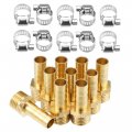 10 Set 8mm Outer Diameter Barbed To 1 4 Bsp Hose Barb Tail Male Thread Adapter Brass Socket Compression Fittings With Clamps 
