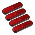 Front Lower Fork Reflector Sticker Rear Saddlebag Side Visibility Stripe Kit Universal Oval Red 4 Pcs 