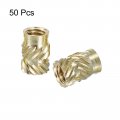 Uxcell Knurled Insert Nuts 50pcs M4x8mm Lx5 5mm Od 3d Printing Brass Threadeds Heat Set Insert Embedment