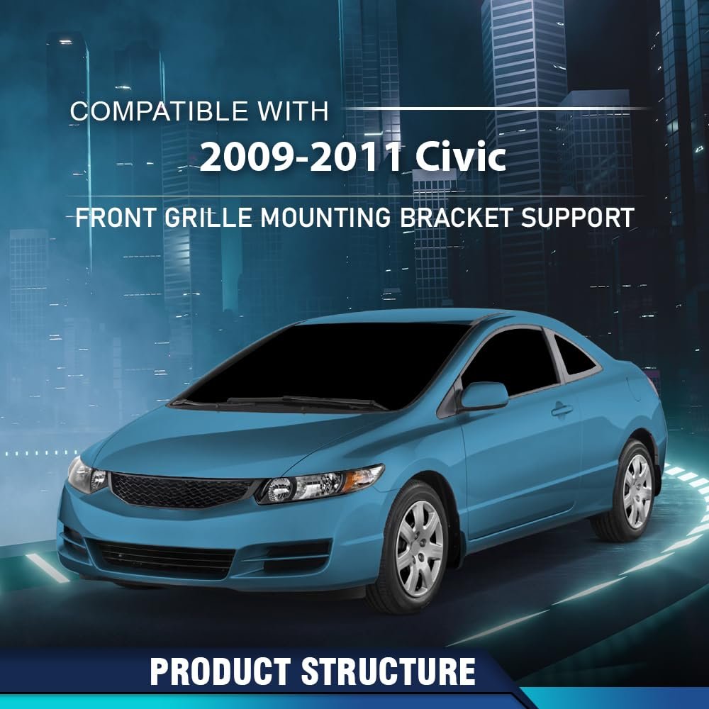 Front Grille Mounting Support Bracket For Honda Civic Coupe 2009 2010 2011 Left And Right Pair 71124svaa50 71129svaa50