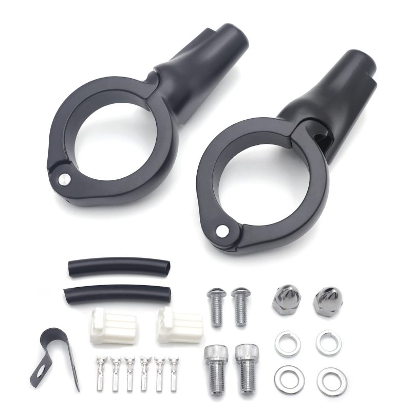 Motorcycle Front Matte Black Turn Signal Relocation Kit For H-d Harle Fxd Dyna 2008-2017 P N Mt224-023-cd