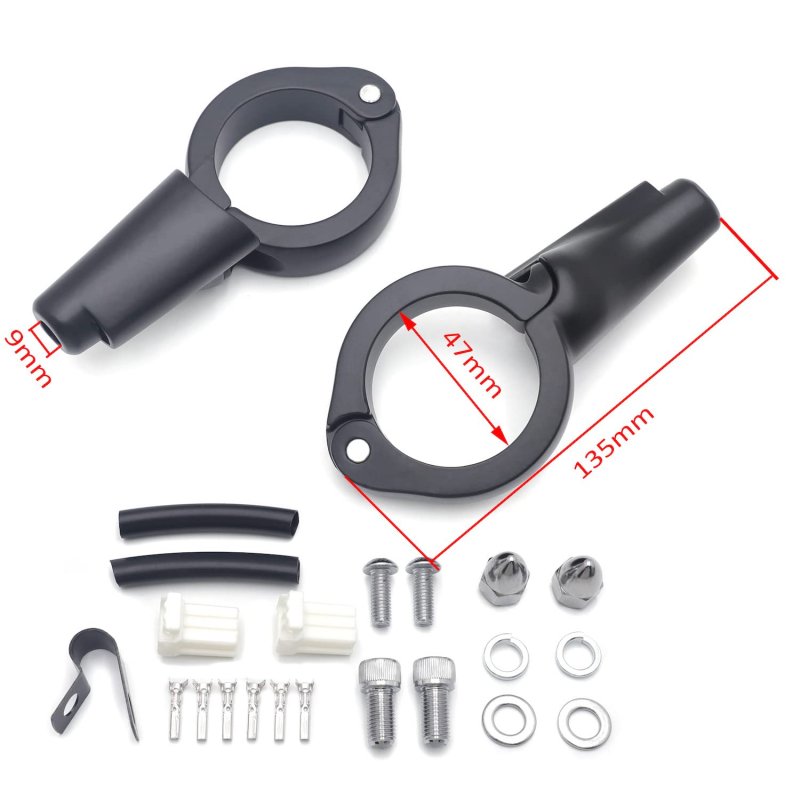 Motorcycle Front Matte Black Turn Signal Relocation Kit For H-d Harle Fxd Dyna 2008-2017 P N Mt224-023-cd