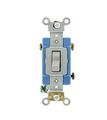 Leviton 1203-2gy 15 Amp 120 277 Volt Toggle 3-way Ac Quiet Switch Extra Heavy Duty Grade Self Grounding Back And Side Wired 
