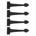 Renovators Supply Manufacturing Strap Hinge 12 In Spade Tip Black Wrought Iron Gate And Door Hinges With Hardware Pack Of 4 