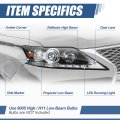 Auto Dynasty Lx2503156 Led Drl Projector Headlight Lamp Compatible With Lexus Rx350 Rx450h 2013-2015 Passenger Right Side Black