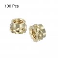 Uxcell Knurled Insert Nuts 100pcs M3 X 3mm L 5mm Od 3d Printing Brass Female Threadeds Heat Set Insert Embedment