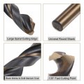 Uxcell 6pcs Jobber Drill Bits 4mm Black Nitride Gold Titanium Coated 4341 High Speed Steel Hss 135 Degree Split Point Twist For
