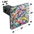 Rainbow Colorful Geckos Lizards Trailer Hitch Cover Plug Insert For 1 25 In Receivers Heavy Duty Black Abs Plastic Uv Resistant
