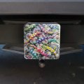 Rainbow Colorful Geckos Lizards Trailer Hitch Cover Plug Insert For 1 25 In Receivers Heavy Duty Black Abs Plastic Uv Resistant