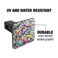 Rainbow Colorful Geckos Lizards Trailer Hitch Cover Plug Insert For 1 25 In Receivers Heavy Duty Black Abs Plastic Uv Resistant