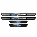 Ipick Image For Ford F-250 Real Carbon Fiber 4 Pcs Universal Door Sill Step Protector Guard Decal Plates Plate