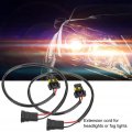 Qiilu 9006 Plug Wiring 2pcs H11 Headlight Fog Light Adapter Conversion Connector Cable Sockets Wire Harness