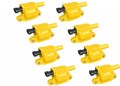 Set Of 8 Yellow Square Ignition Coil Pack For Chevy Silverado 1500 Tahoe Suburban Gmc Yukon Sierra H3 V8 Uf413 12570616 