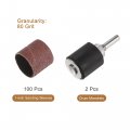 Uxcell 100 Pcs 1 Inch Sanding Sleeves Sandpaper Set 80 Grit With 2 0 79 Drum Mandrels For Rotary Tools