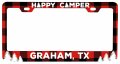 Graham Texas Car Metal License Plate Frame Plaid Design 
