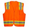 Premium High Visibility Hi Vis Safety Vest Fluorescent 100 Poly 5 Pack 2x-large Orange 