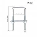 Uxcell Square U-bolts 1-5 8 40mm Inner Width Carbon Steel M8 With Nuts Frame Plate Round Washers 2 Set