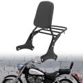 Motaux Passenger Sissy Bar With Luggage Rack Backrest For Honda Shadow Ace 400 750 Vt400 Vt750c Vt750cd 1997-2003 Black