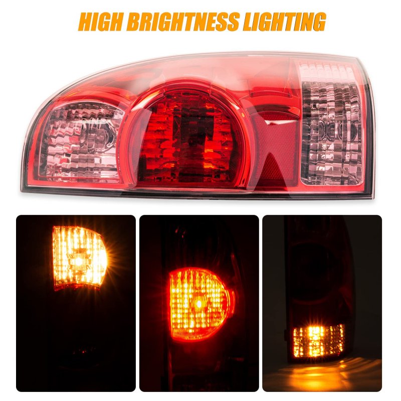 Right Passenger Side Tail Light For 2005 To 2015 Toyota Tacoma Red Lens Assembly With Harness And Bulbs Replace 8155004150