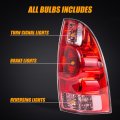 Right Passenger Side Tail Light For 2005 To 2015 Toyota Tacoma Red Lens Assembly With Harness And Bulbs Replace 8155004150