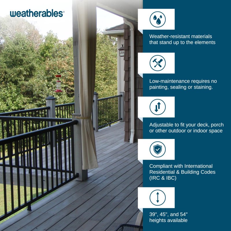 Weatherables Arlington Railing Post Kit A Aluminum For Kits Made With Durable Low-maintenance Black Textured Powder-coat Finish