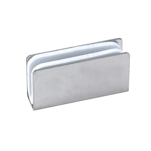 Utalind 4 Pack Glass Clip Silver Strikes Plate Magnetic Rectangular Touch Clamps Cabinet Latch Replacement Parts For Door