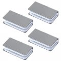 Utalind 4 Pack Glass Clip Silver Strikes Plate Magnetic Rectangular Touch Clamps Cabinet Latch Replacement Parts For Door 