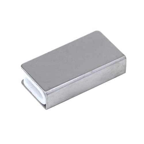 Utalind 4 Pack Glass Clip Silver Strikes Plate Magnetic Rectangular Touch Clamps Cabinet Latch Replacement Parts For Door