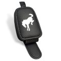 Ford Bronco Rectangle Black Leather Magnetic Sunglass Holder Car Sun Visor Mount Clip Official Licensed 