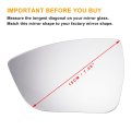 Car Rearview Left Driver Side Mirror Glass Replacement W Backing Plate Aspherical Heated White For Seat Ateca 2016-2022 Tarraco