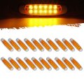 Partsam 20pcs 6 2 Inch Amber Led Side Marker Clearance Lights Turn Signal 12 Diodes Front Bumper For Trailer Heavy Truck Atv 