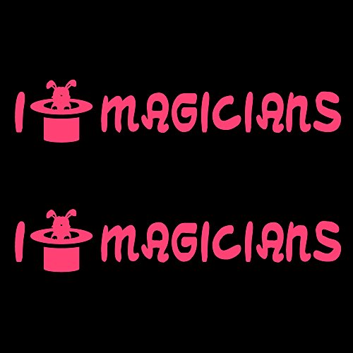 Auto Vynamics Bmpr-iheart-magicians-8-gpnk Gloss Pink Vinyl I Love Heart Magicians Stickers W Rabbit-in-hat As Design 2 Decals