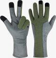 Onetac Touch Screen Nomex Pilot Flight Flyers Operator Aviation Duty Work Gloves Goat Leather Tight Fit Palm Green Gray Medium