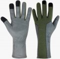 Onetac Touch Screen Nomex Pilot Flight Flyers Operator Aviation Duty Work Gloves Goat Leather Tight Fit Palm Green Gray Medium
