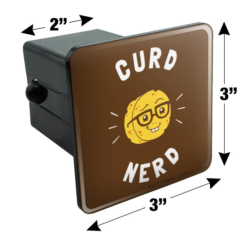 Graphics More Curd Nerd Cheese Funny Humor Tow Trailer Hitch Cover Plug Insert