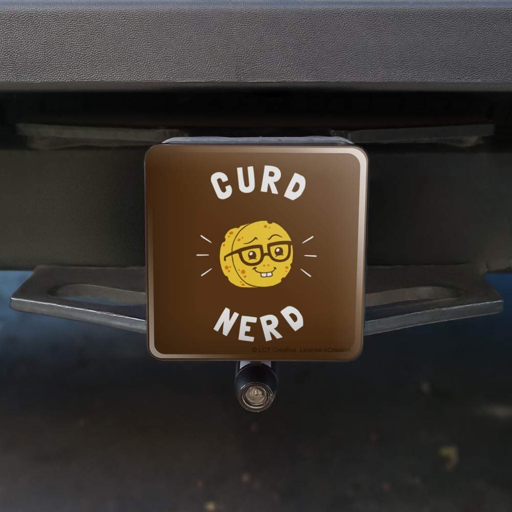 Graphics More Curd Nerd Cheese Funny Humor Tow Trailer Hitch Cover Plug Insert