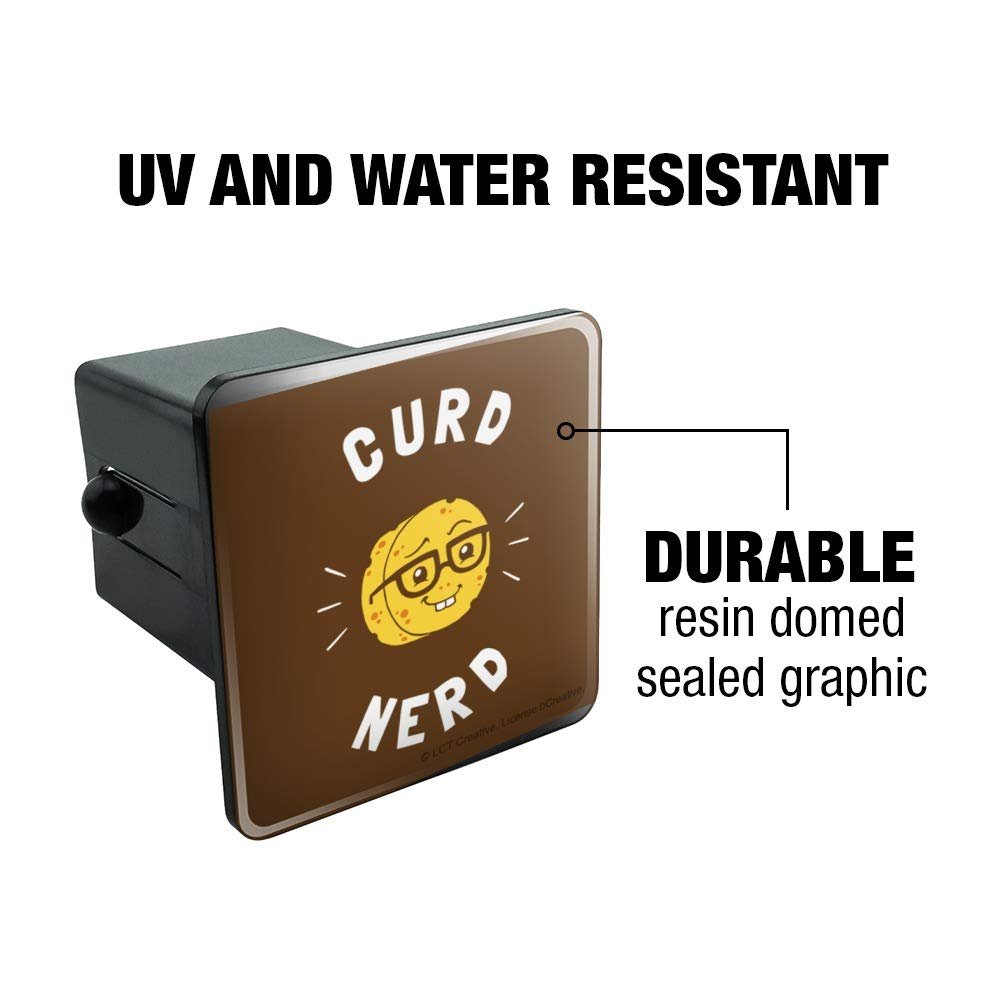 Graphics More Curd Nerd Cheese Funny Humor Tow Trailer Hitch Cover Plug Insert