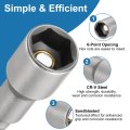 5pcs Hex Nut Driver Drill Bit 8mm Metric 6-point Socket 1 4 Shank Magnetic Setter Cr-v Steel Bolt Sockets For Power Drills