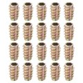 25pcs Hex Threaded Inserts M6-1x18 Zinc Alloy-flush Thread Furniture Nuts Hex Socket Drive Insert Bolt For Wood Assortment 