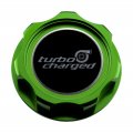 Vms Racing Green Oil Cap With Black Turbocharged Emblem In Cnc Machined Billet Aluminum Compatible Honda Acura Integra