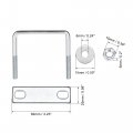 Uxcell Square U-bolts 2-3 8 60mm Inner Width Carbon Steel M6 With Nuts Frame Plate Round Washers 2 Set