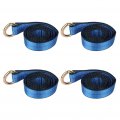 Ocpty Heavy Duty 4x 8 Lasso Straps Wrecker Car Hauler Tow Dolly Tire Wheel Tie Down Strap Blue