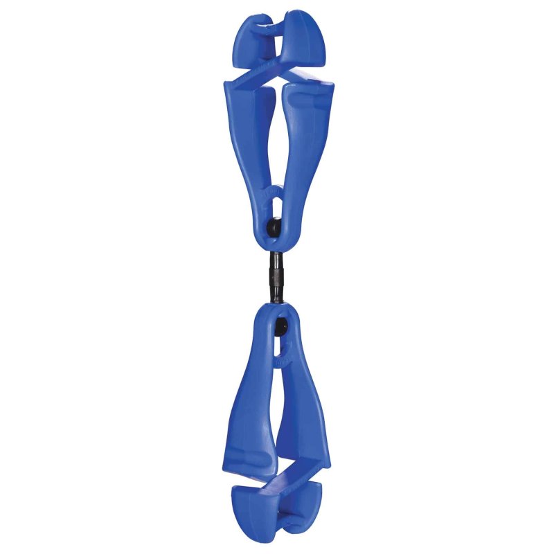 Squids 3420 Swiveling Glove Clip Holder With Dual Clips Blue Durable Non Conductive Ppe And Tool Gear Breakaway Link Closure