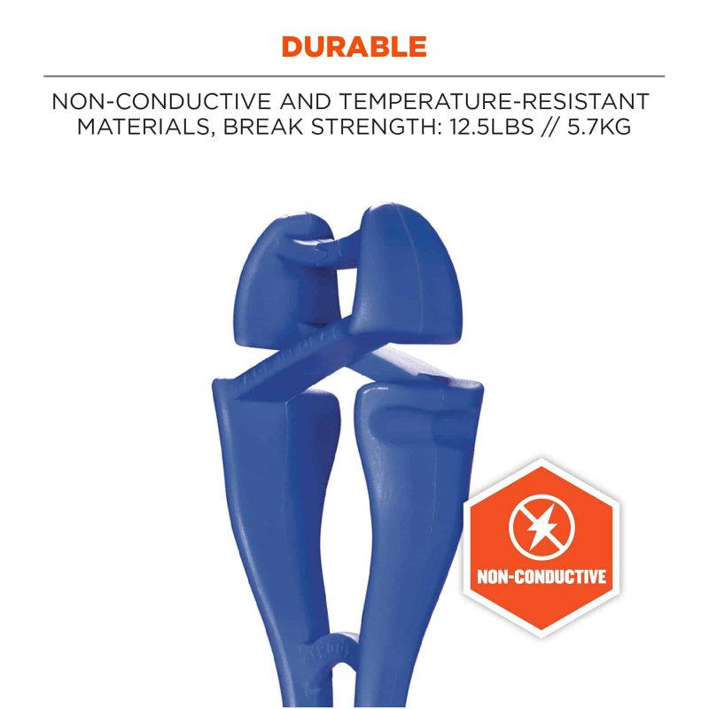 Squids 3420 Swiveling Glove Clip Holder With Dual Clips Blue Durable Non Conductive Ppe And Tool Gear Breakaway Link Closure