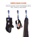 Squids 3420 Swiveling Glove Clip Holder With Dual Clips Blue Durable Non Conductive Ppe And Tool Gear Breakaway Link Closure