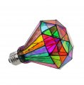 Dimmable Stained Glass Led Light Bulb Diamond Shape G95 E26 Base 6w Colored 600 Lumen Decorative Lamp For Home Party Garden And 