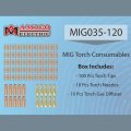 Mig035-120 120-pcs Mig Torch Gun Consumables Use For Mts-165 185 205 Mig-160 180 200 Mig-140gs 
