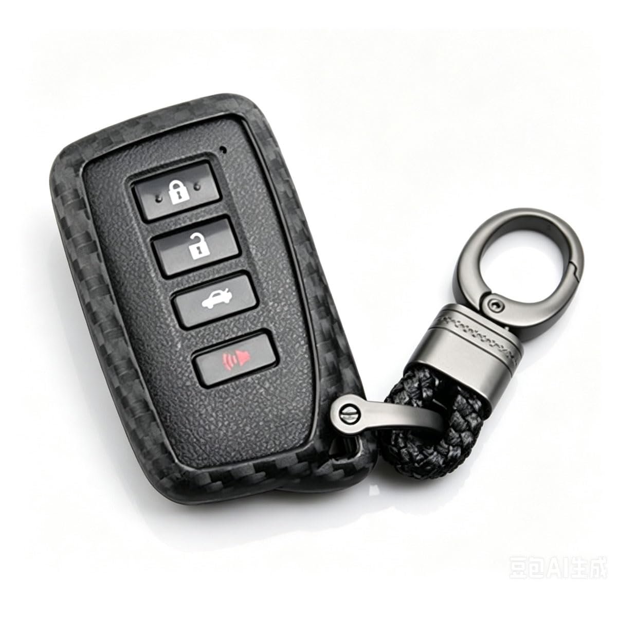 Carbon Fiber Car Key Fob Case Cover Chain Ring Keychain Accessories For Lexus