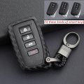 Carbon Fiber Car Key Fob Case Cover Chain Ring Keychain Accessories For Lexus